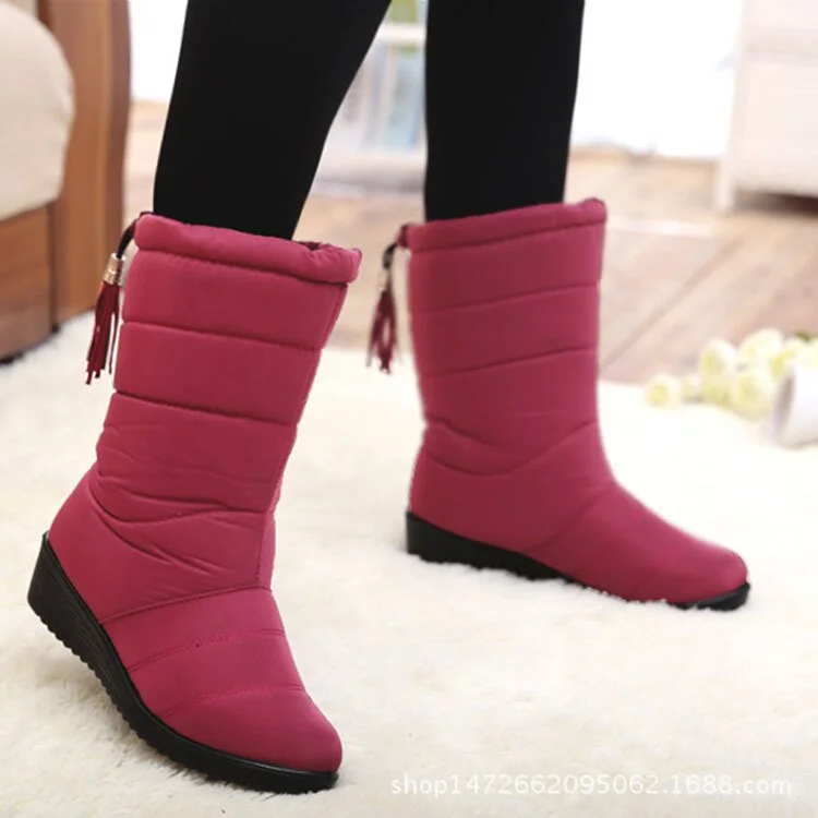 Qengg Woman Warm Fur Women Platform Boots Fashion Snow Boots Women's Winter Boots Warm Snow Footwear Winter Shoes Botines Mujer