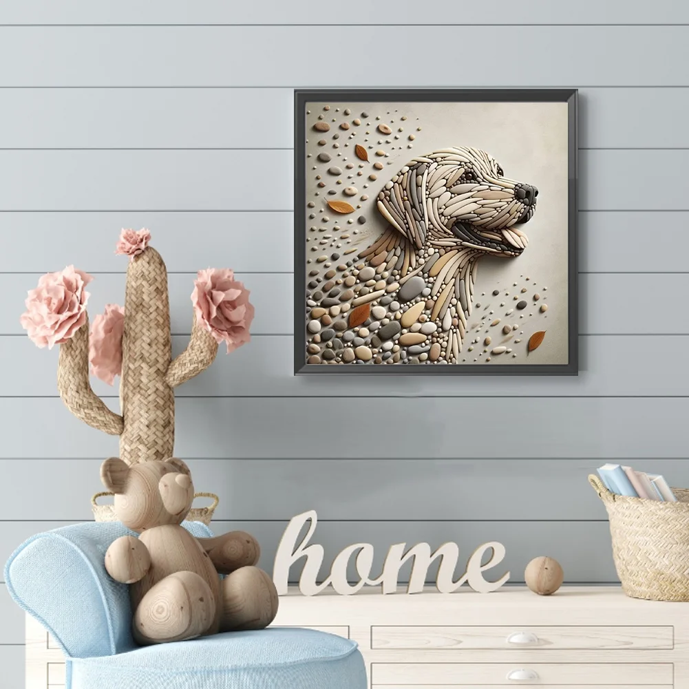 Diamond Painting - Full Round Drill - Stone Art Dog(Canvas|30*30cm)