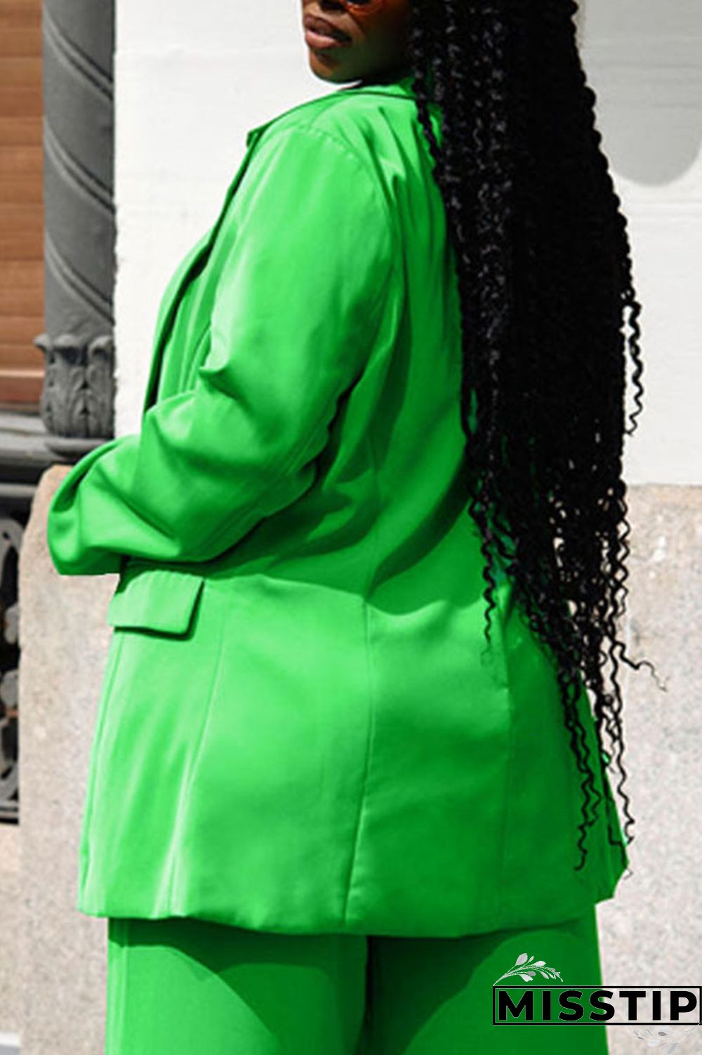 Rose Red Casual Solid Patchwork Buttons Turn-back Collar Long Sleeve Two Pieces