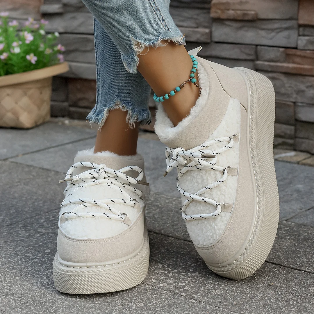 Breakj Breakj Bottom Cross Strap 2025 Autumn And Winter New Fashion Plus Thick Warm Short Barrel Pedal Tight Cotton Shoes