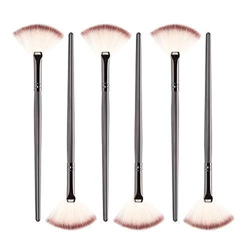 12pcs Professional Fan Makeup Brush,Slim Fan Brush Face Powder Foundation Highlighter Powder Contour Blending Brush