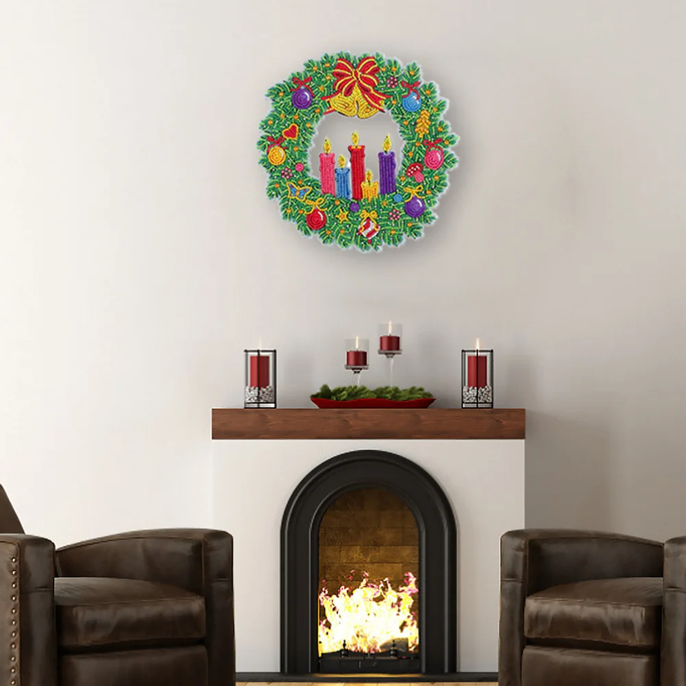Diamond Paint Crystal Art Wreath - Candle