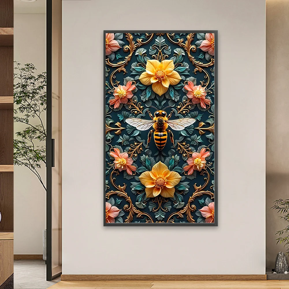 Diamond Painting - Full Round Drill - Flower Bee(Canvas|40*70cm)