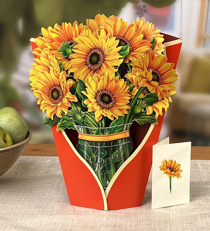 Explosions Creative 3D Stereo Greeting Card Mother’s Day Paper Flowers In Hand Thank You Gift Greeting Card