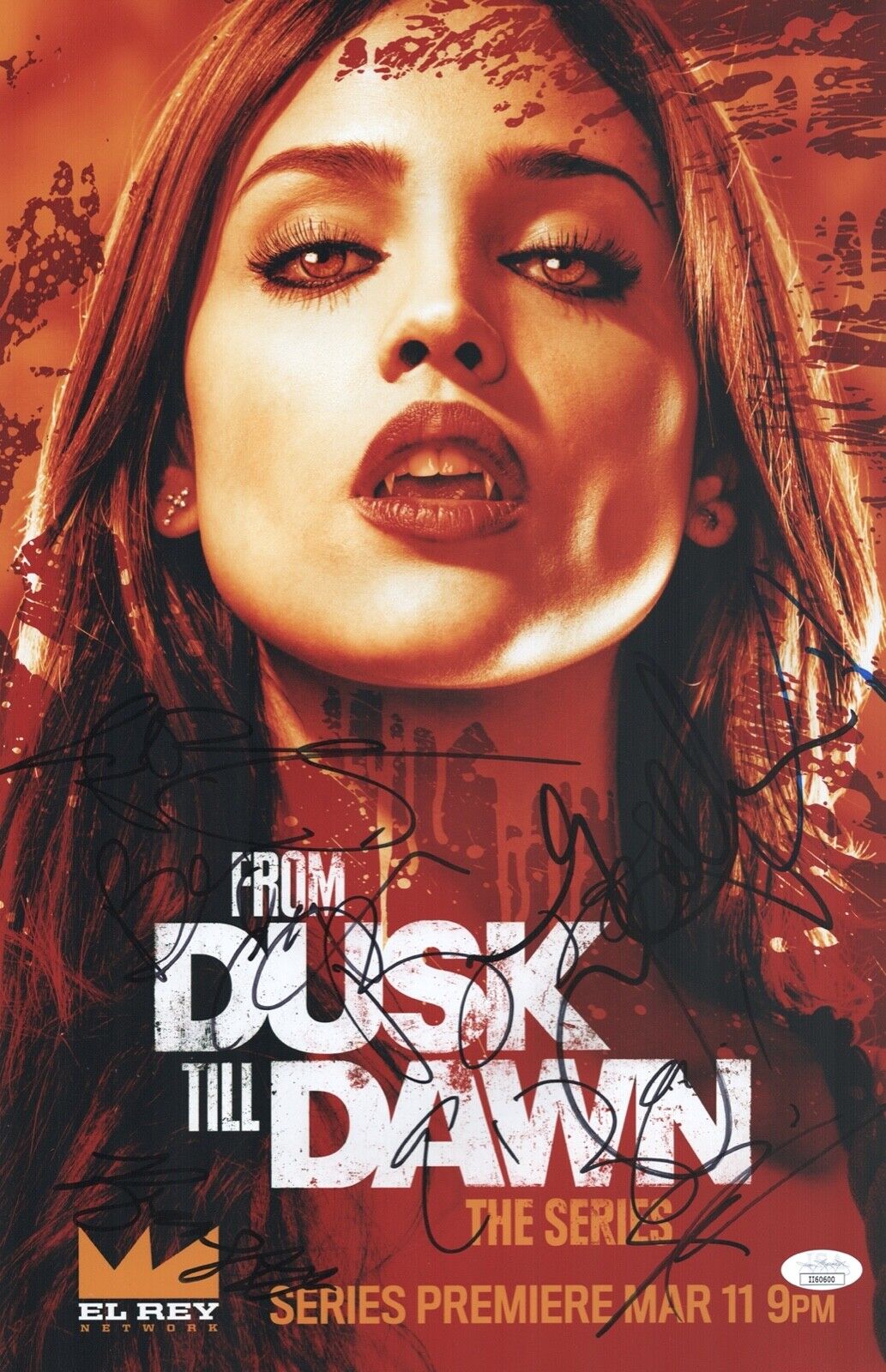 Eiza Gonzalez FROM DUSK TILL DAWN CAST X7 Signed 11X17 Photo Poster painting Autograph JSA COA