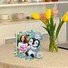 (US Only)Acrylic Special Shape Flower and Penguin Diamond Painting Picture Frame