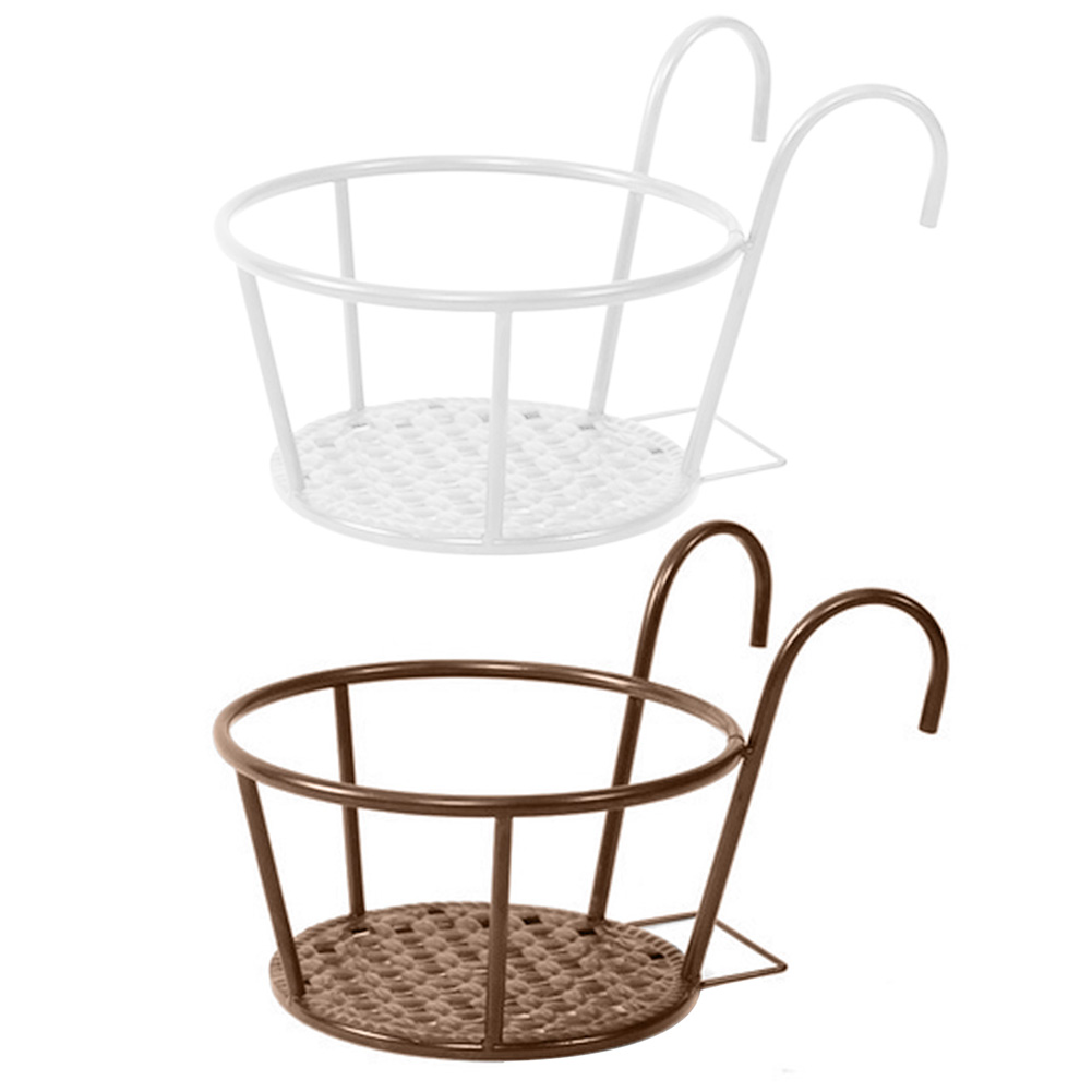 

Wall Hanging Flower Vase Pot Wall Basket Holder Garden Balcony Flower Stand, White, 501 Original