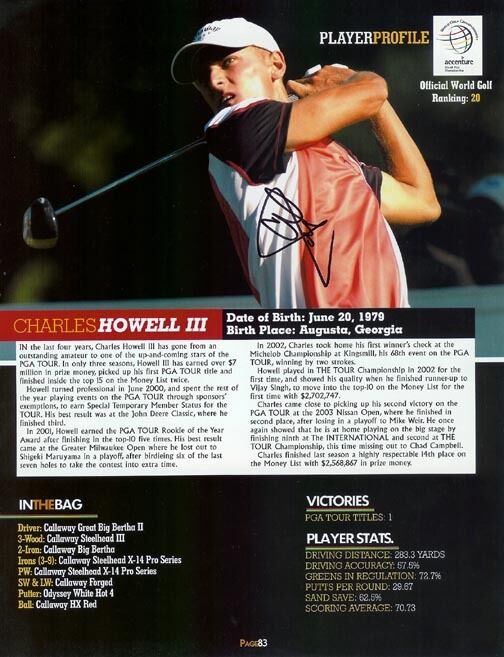 *CHARLES HOWELL III*SIGNED*AUTOGRAPHED*PICTURE*PGA*PGA TOUR*COA*