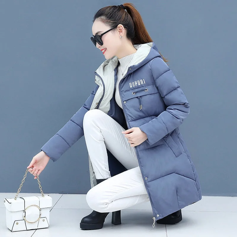 Winter Down Cotton Jacket Womens Parkas 2021 New Thick Warm Coat Student Hooded Overcoat Plus size Female Cotton Padded Jackets