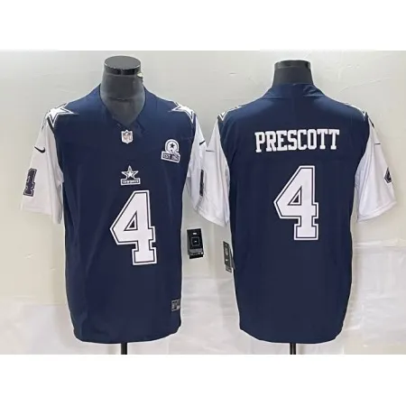 Men's Dallas Cowboys #4 Dak Prescott Navy 2023 F.U.S.E. With 1960 Patch Vapor Limited Stitched Football Jersey