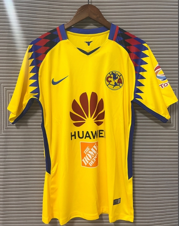 2018 Retro Am&eacute;rica Yellow Football Jersey 1:1 Thai Quality