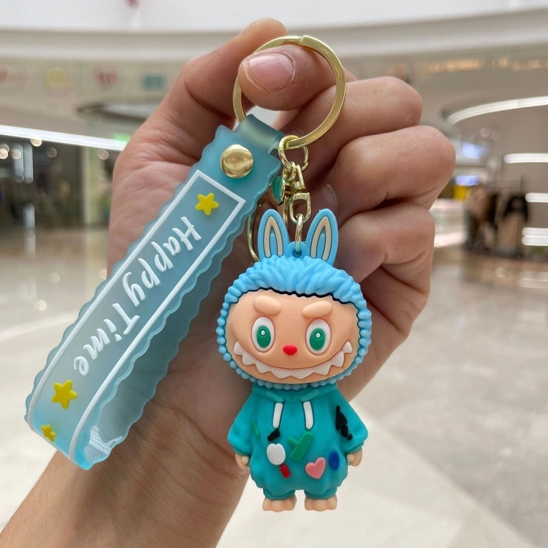 2 Pieces Cute Cartoon Character Pvc Unisex Keychain