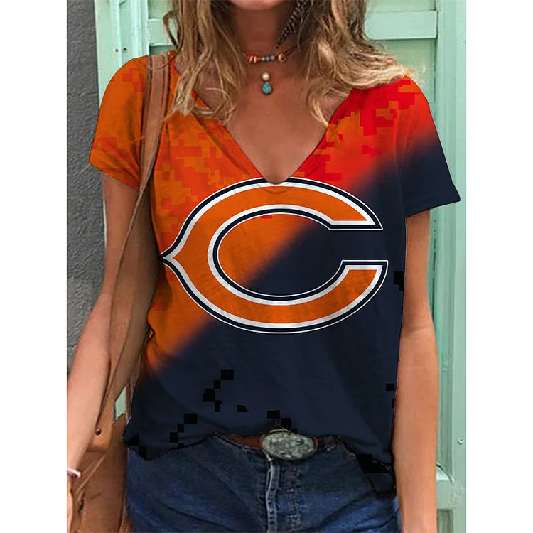 Chicago Bears Lightweight Short Sleeve V-Neck T-Shirt