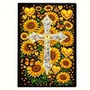 Sunflower Cross 5D DIY Diamond Art Painting Notebook Kit 50 Pages A5 Rhinestone Art Painting Notebook Kit for Adults Beginners Holiday Birthday Gift