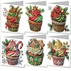 6PCS Diamond Painting Christmas Cake Greeting Cards Congratulations Cards