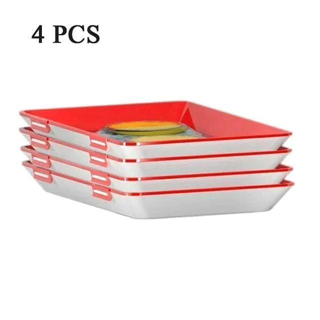 Reusable Food Preservation Tray Plastic Creative Vacuum Seal Fruit Dishes  Storage Tray Refrigerator Fresh-keeping Film