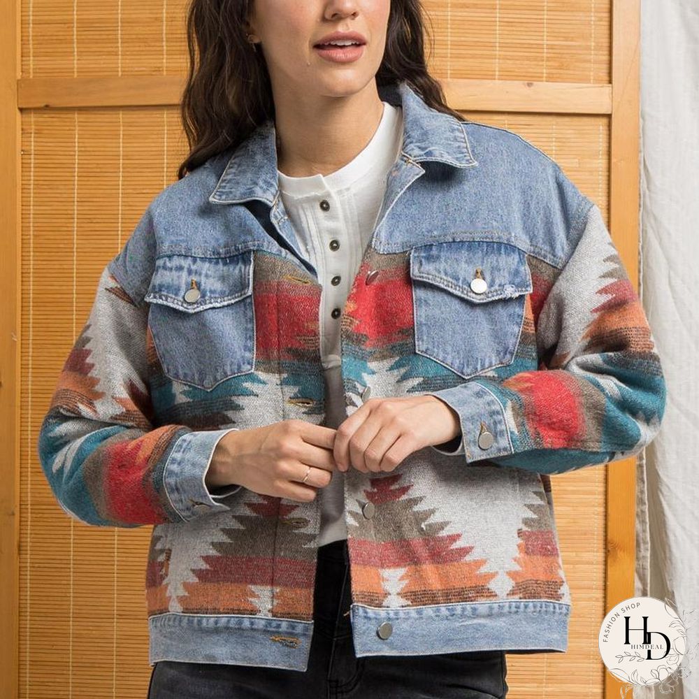 Pattern Joint Denim Jacket