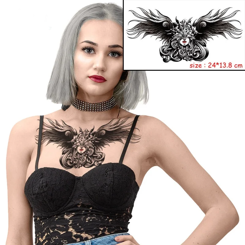 Temporary Tattoo Sticker Plant Leaf Flower Like Butterfly Sexy Chest Back Fake Tatoo Waterproof Flash Tatto Art for Woman Girl