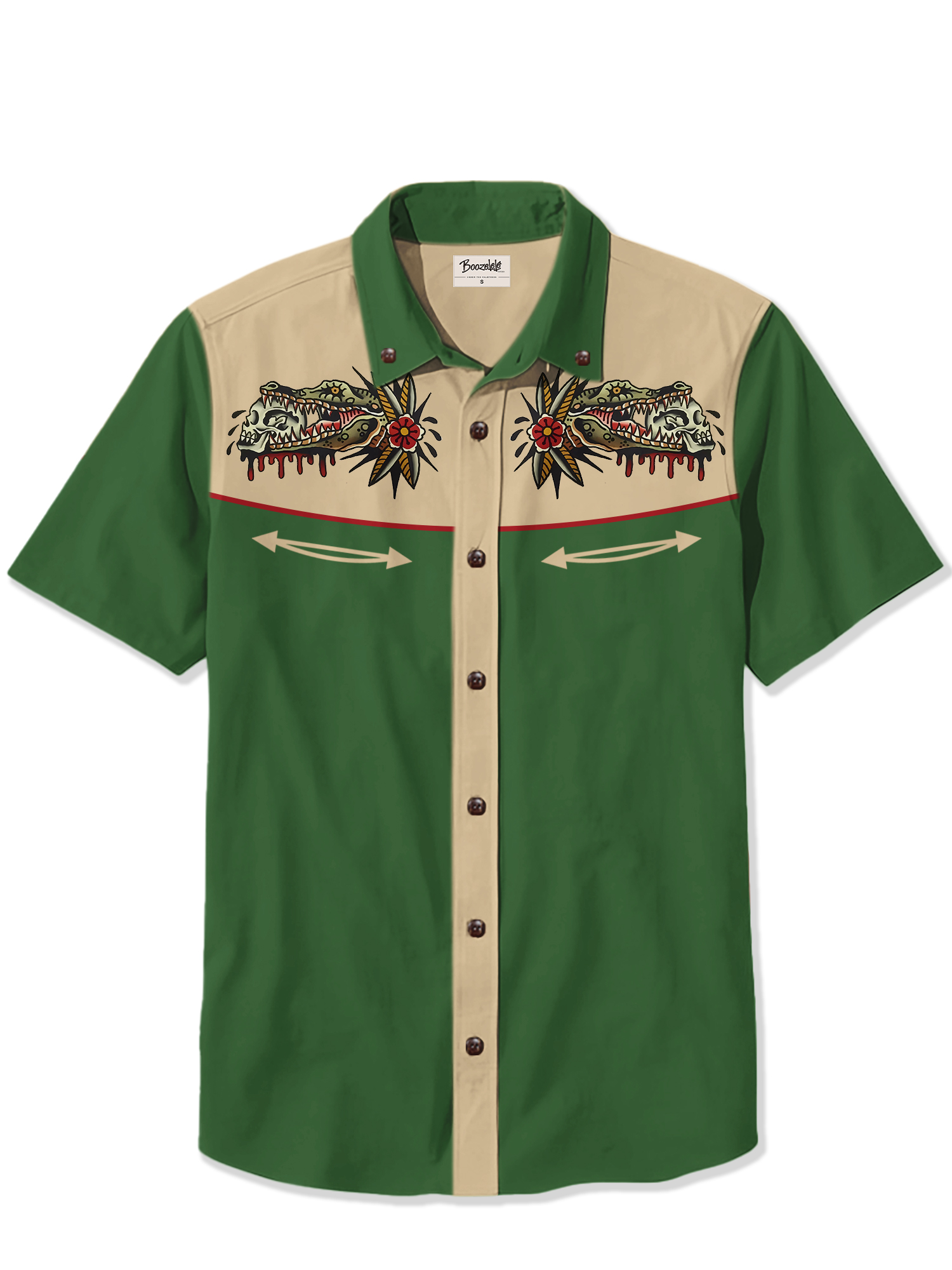 Retro Skull Crocodile - 100% Cotton Shirt