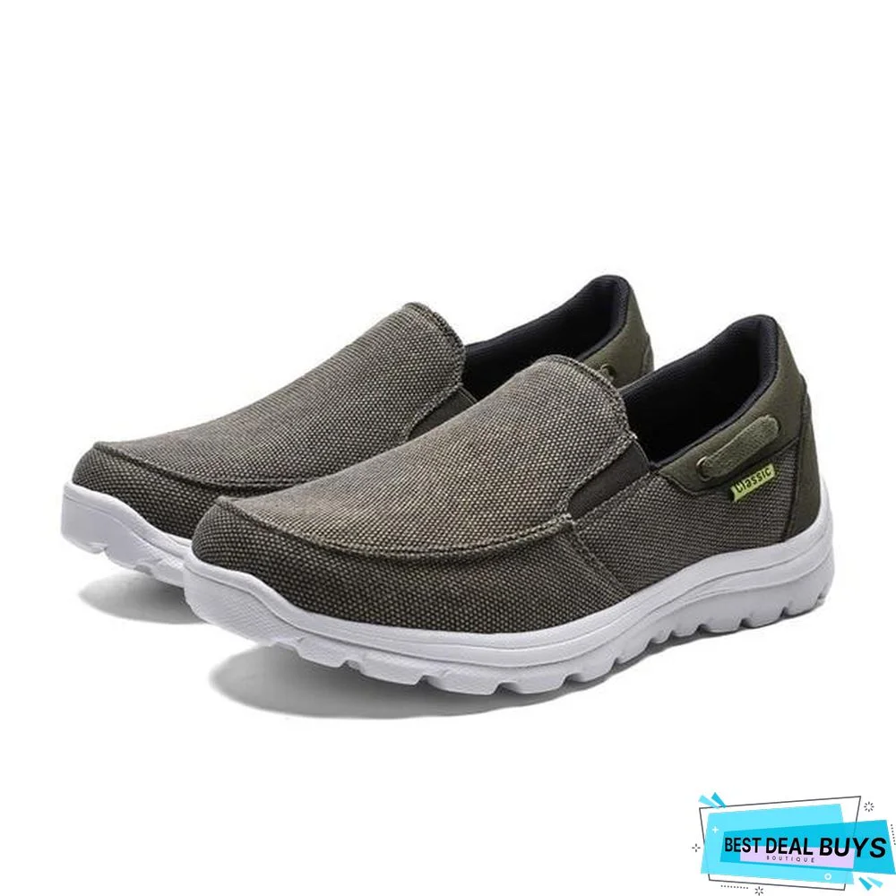 Men Canvas Casual Breathable Footwear Plus Size Flat Shoes