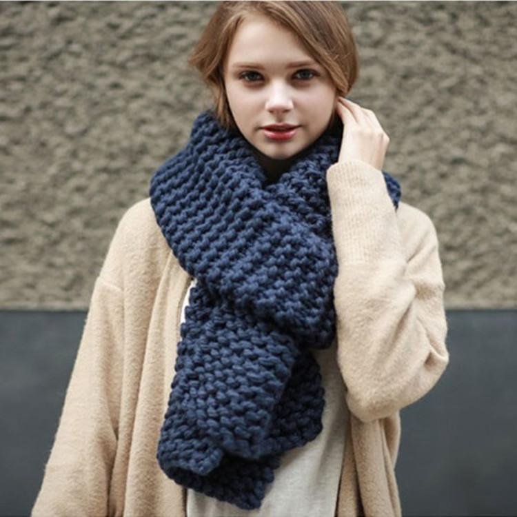 Pure Color Wool Scarf Warm Scarf