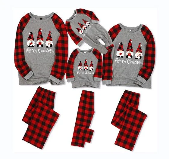 Christmas Family Matching Pajamas with Gnome Family
