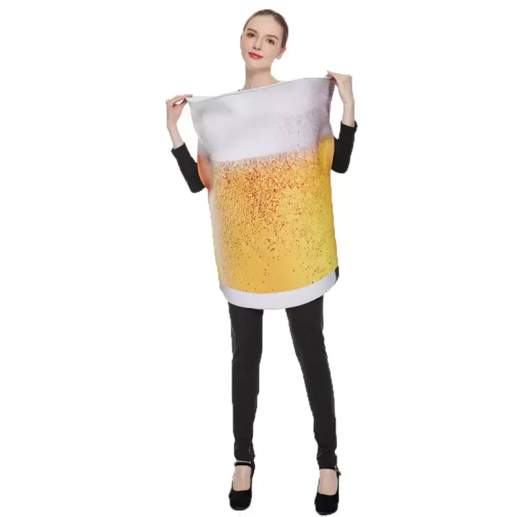 Unisex Adult Sponge Beer Curve Cup Team Costume Halloween Oktoberfest Cosplay Costume