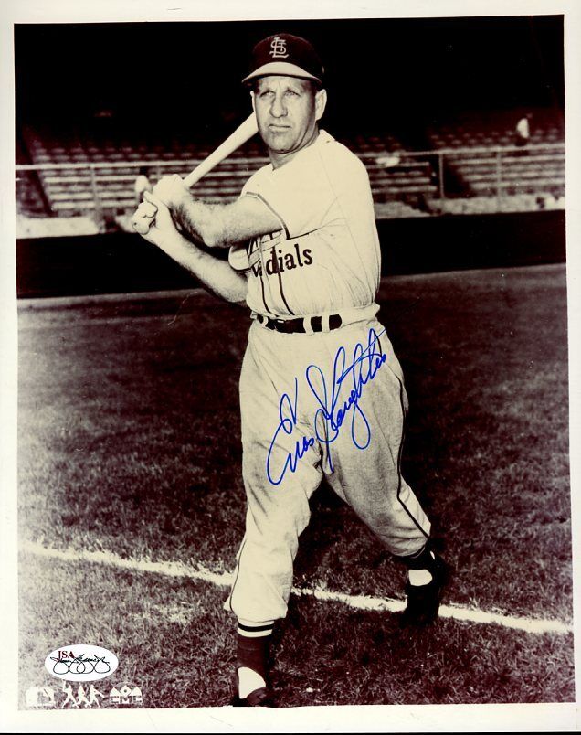 Enos Slaughter Signed Jsa Cert Sticker 8x10 Photo Poster painting Authenticated Autograph