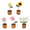 4Pcs Potted Plants Crochet Kit DIY Crochet Starter Kit Crochet Set for Beginners