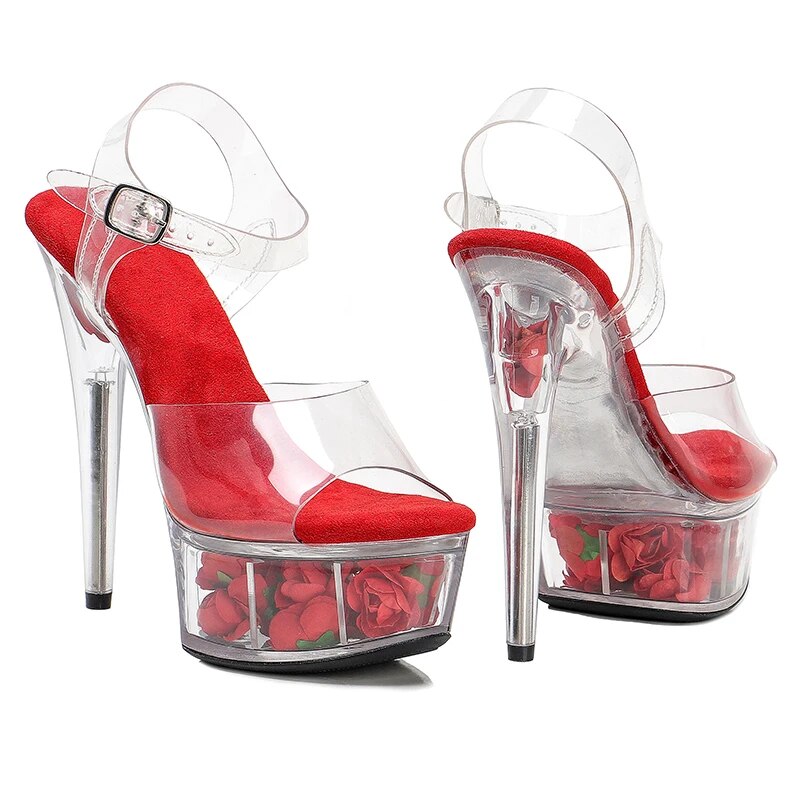 TAAFO Leecab 6Inch/15cm High Heel Crystal Platform Party Clubbing Exotic Pole Dancing Dancer High Heels Sandals