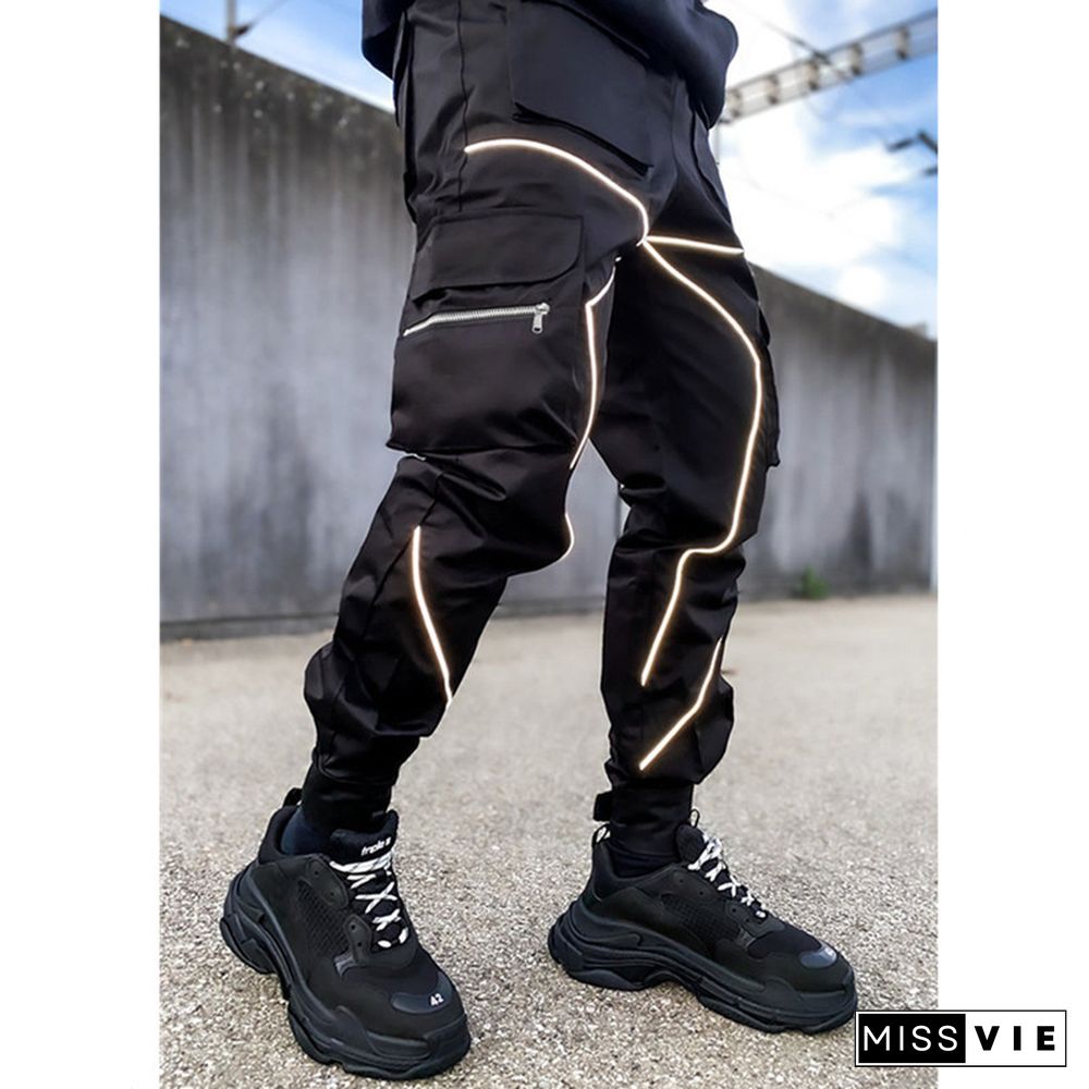Reflective Stitching Casual Sports Overalls