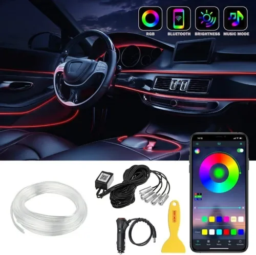 Dronehint Parts Accessories RGB LED Lights Car Interior Floor Decor Atmosphere Strips Lamp (For: Acura) Parts