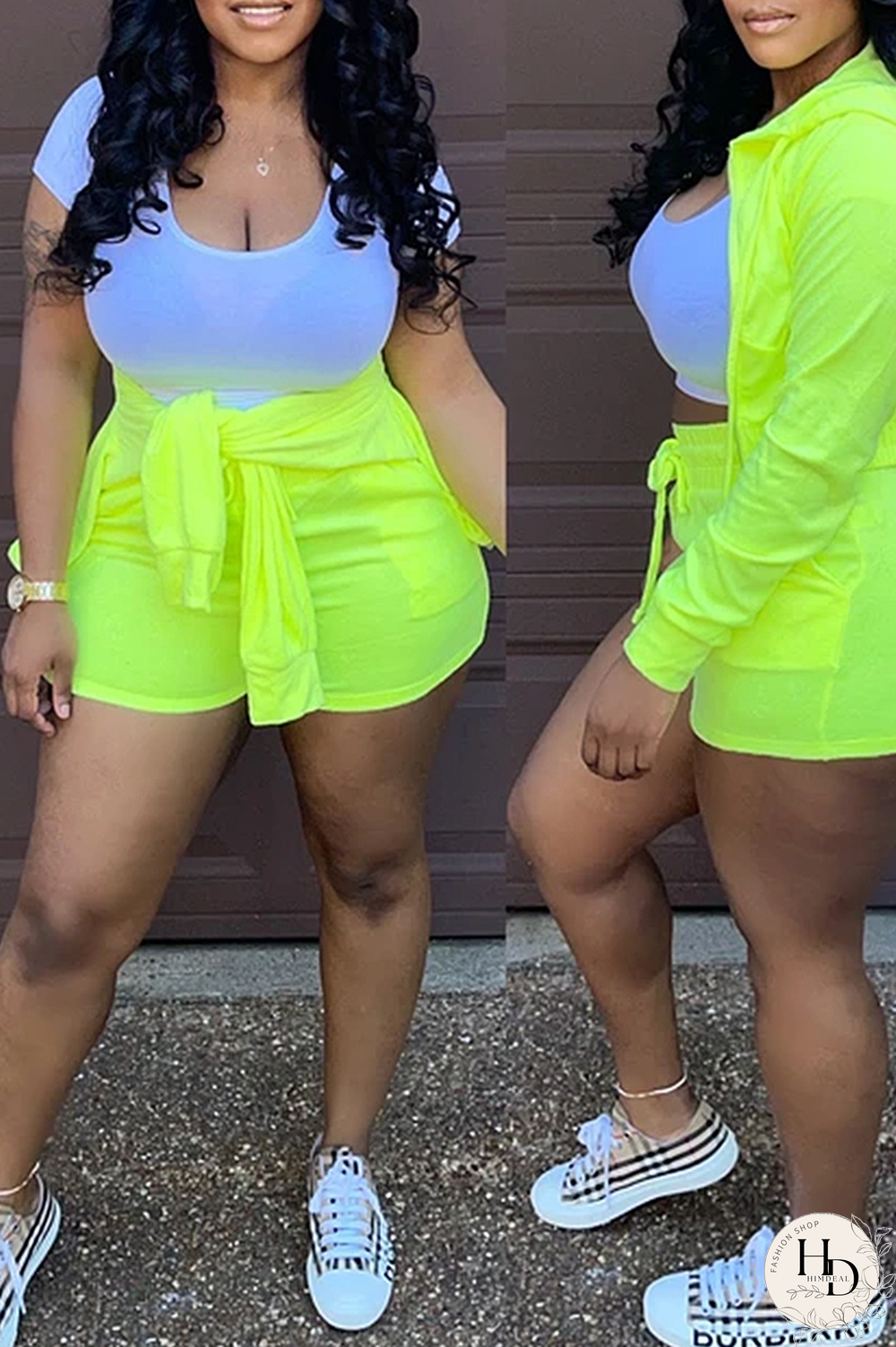 Rose Red Casual Solid Split Joint Hooded Collar Long Sleeve Two Pieces