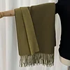 Plain Dual Colors Women Men Unisex Tassels Scarf Shawl