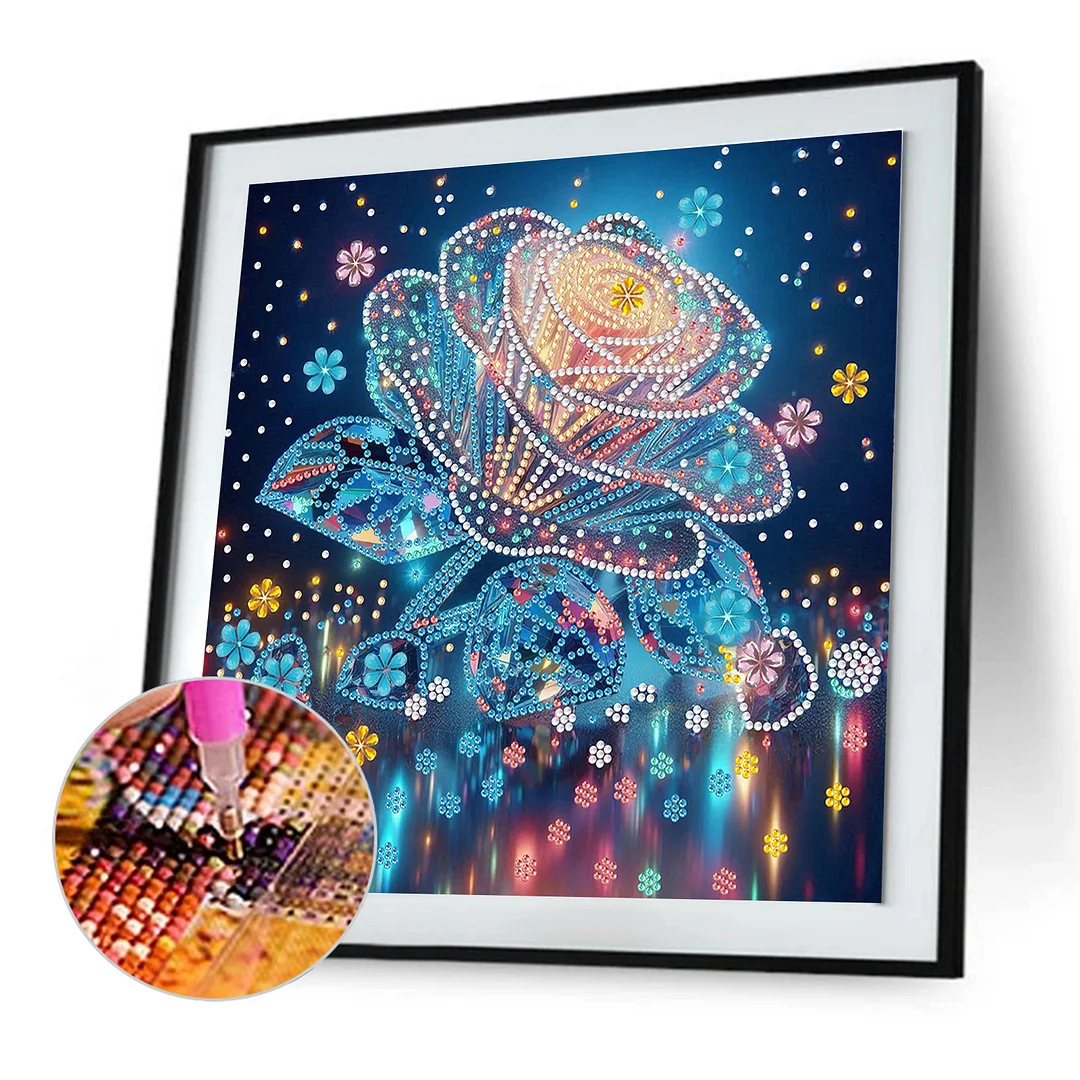 Flowers - Diamond Painting - Partial Special Shaped Drill(Canvas|30*30cm)