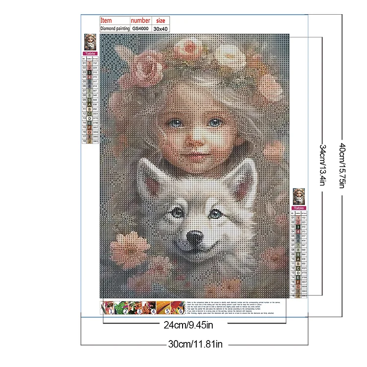 Cute Pet Girl - Full Square - Diamond Painting(30*40cm)