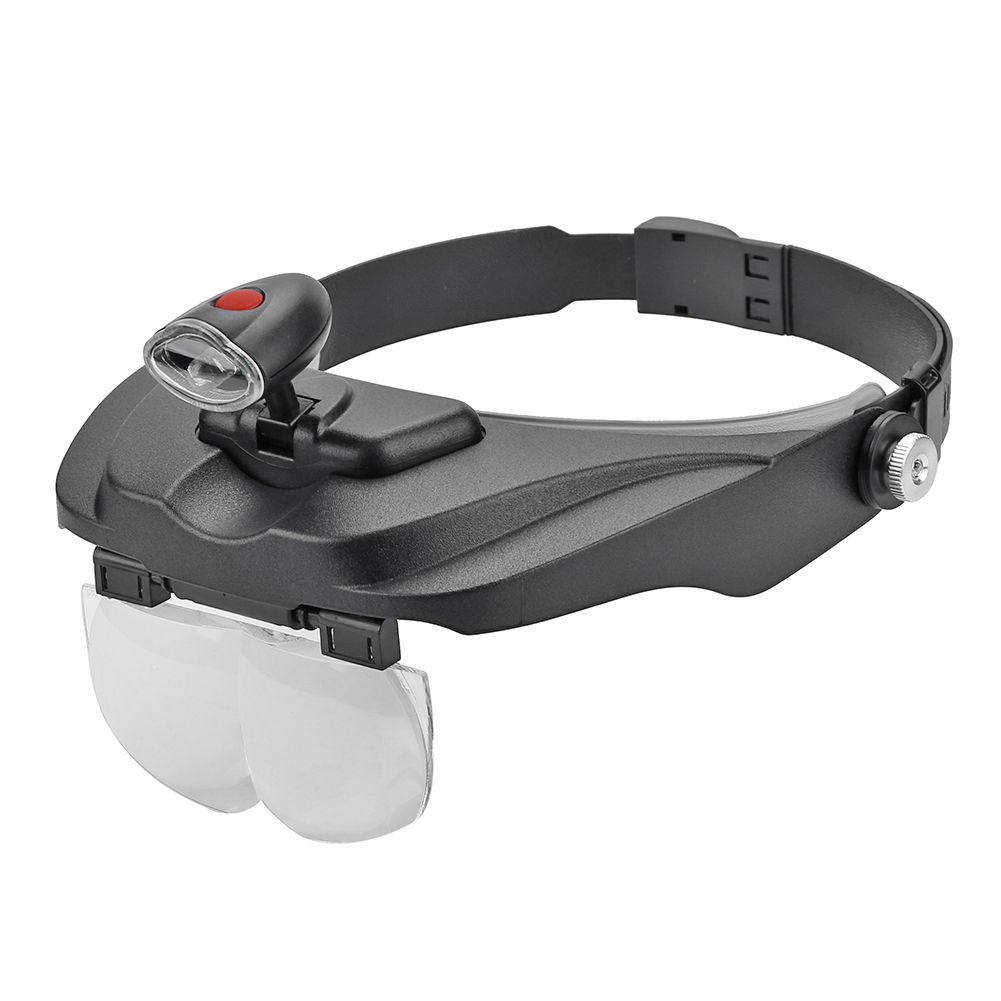

Adjustable Headband Magnifier with LED Light Reading Head Magnifying Glass, 501 Original