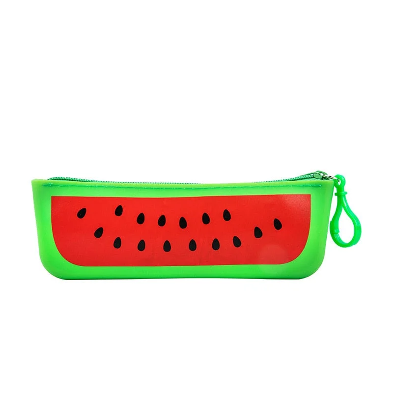 1 Pcs Lytwtw's New Cute Cartoon Kawaii Vegetables Portable Silicon Pen Pencil Bag Makeup Cosmetic Pocket School Stationary Case