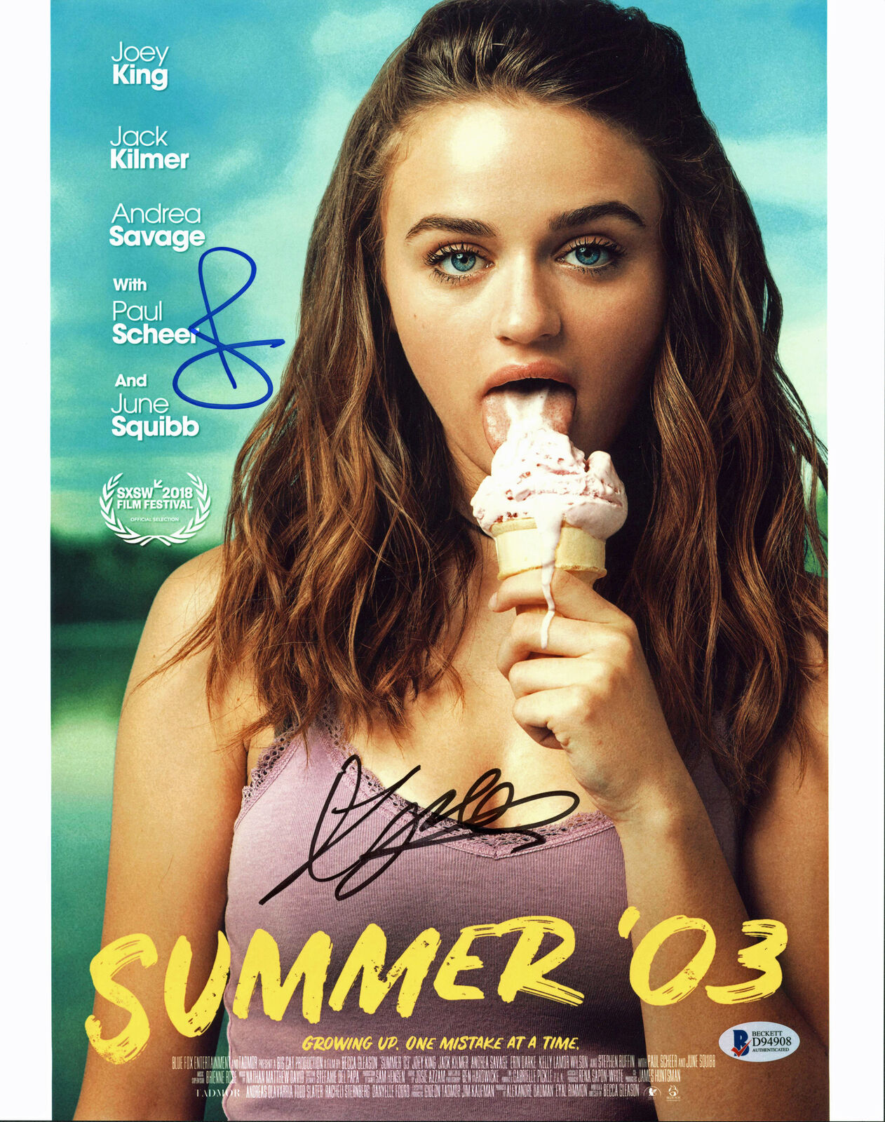 Joey King & Paul Scheer Summer '03 Authentic Signed 11x14 Photo Poster painting BAS #D94908