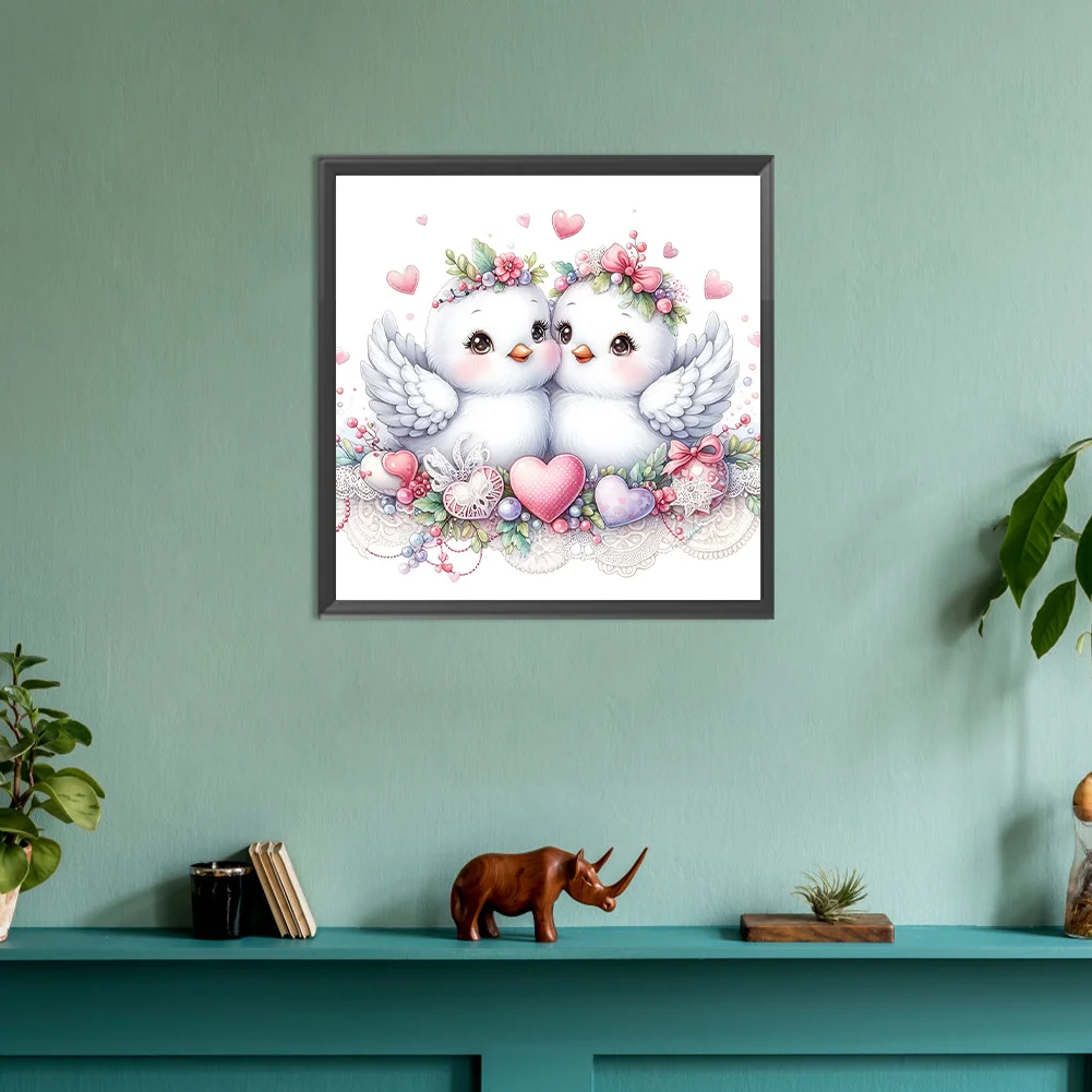 Diamond Painting - Full Round Drill - Cute Pigeon(Canvas|30*30cm)