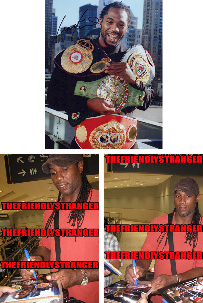 Rare LENNOX LEWIS signed Autographed CHAMPIONSHIP BELTS