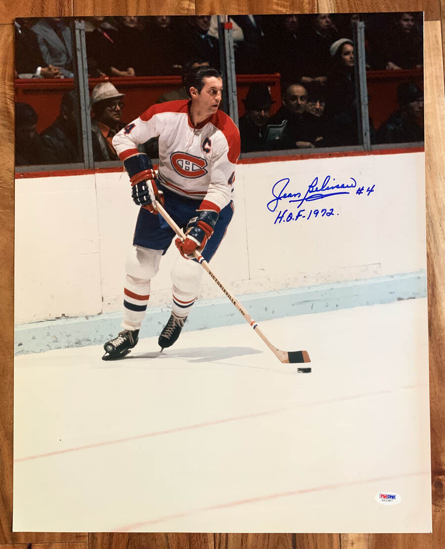 Jean Beliveau SIGNED 16x20 Photo Poster painting HOF 1972 Montreal Canadiens PSA/DNA AUTOGRAPHED