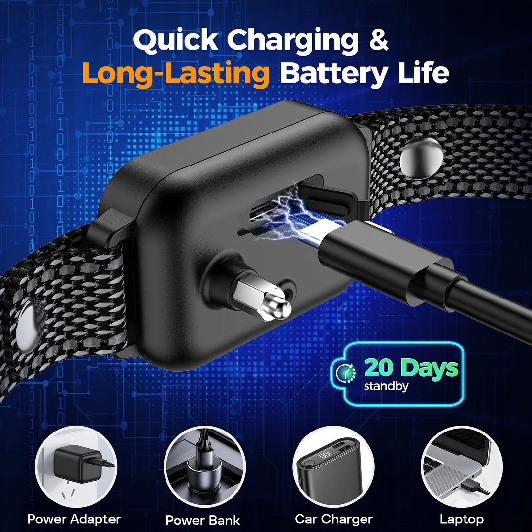 BEBANG Dog Bark Collar,7 Modes Bark Collar for Large Medium Small Dogs, Anti Barking Collar with 8 Adjustable Sensitivity