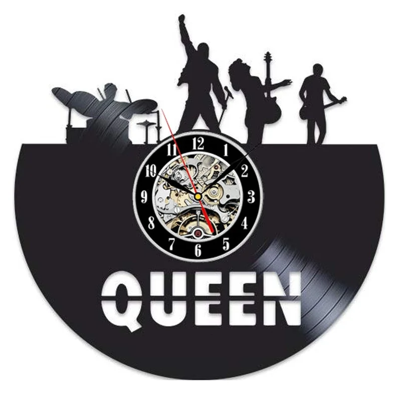 Queen Rock Band Wall Clock Modern Design Music Theme Classic Vinyl Record Clocks Wall Watch Art Home Decor Gifts for Musician