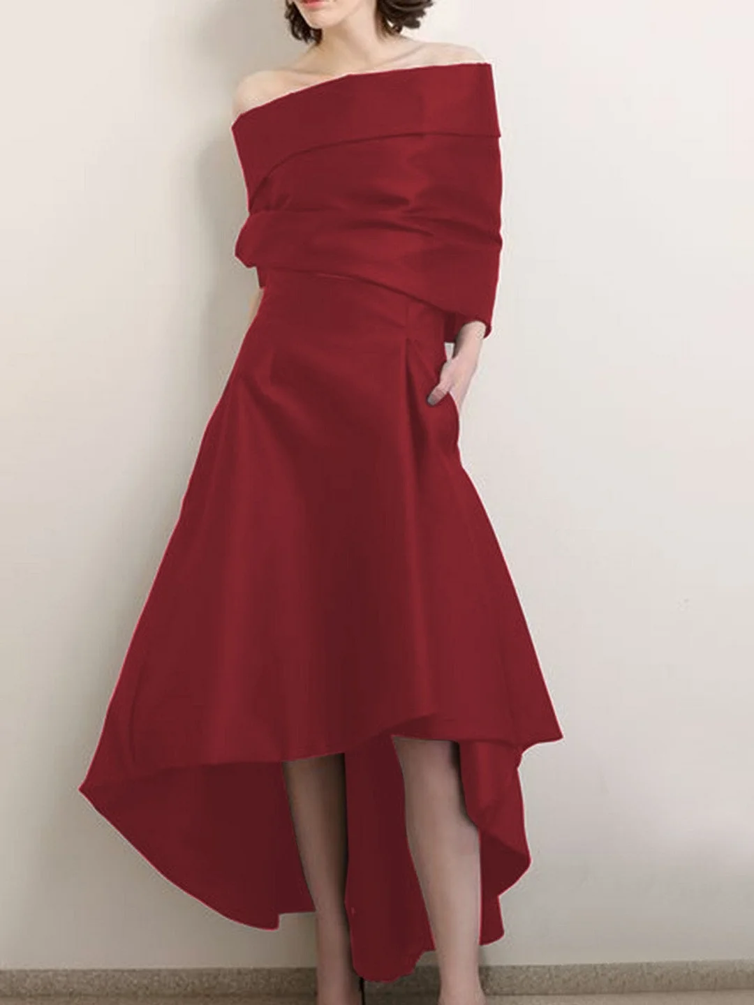 Asymmetric A-Line Elegant Maxi Dress