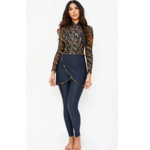 pornhint Pornhint Muslim Swimwear Women Modest Patchwork Hijab Long Sleeves Sport Swimsuit 3pcs Islamic Burkinis Wear Bathing Suit