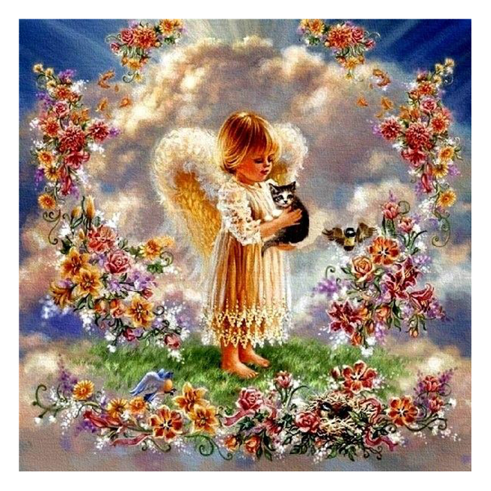 

30*30CM - Angel Baby - Round Drill Diamond Painting, 501 Original