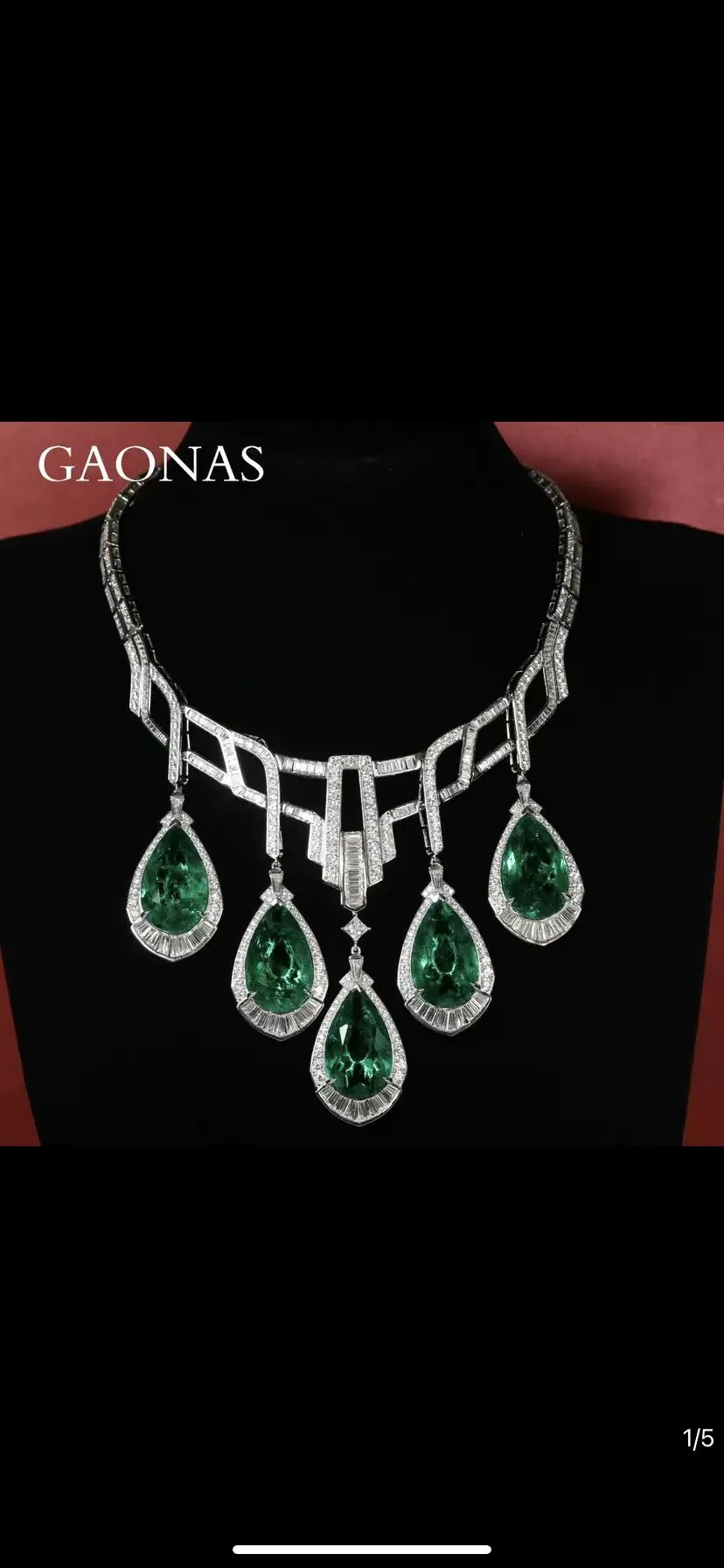 Masterpieces 100% 925 Sterling Silver Impasto platinum Synthetic emerald, verdant dripping green drop necklace Wedding Cocktail Pendent Necklace Fine Jewelry