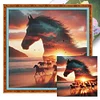 Silhouette-Elephant-Full Embroidery 3 Strands 11CT Stamped Cross Stitch-40*40CM
