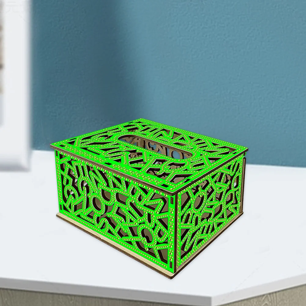 Diamond Painting Paper Towel Holder Napkin Dispenser for Beginners (Green)